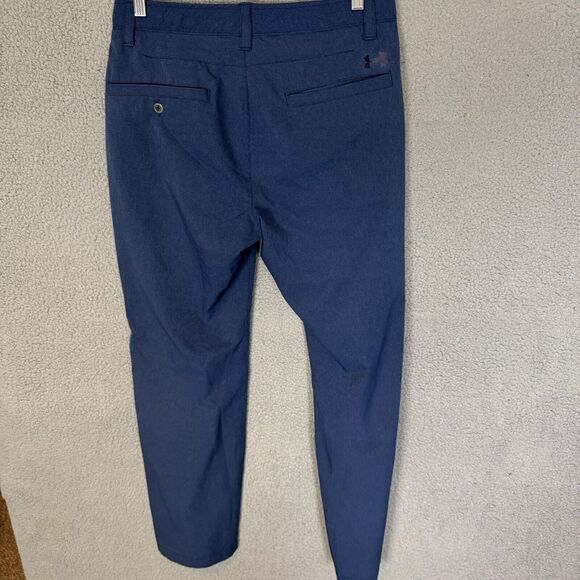 S Under Armour Pants Mens 32x30‎ Blue Golf Flat Front Casual Performance - Picture 5 of 8